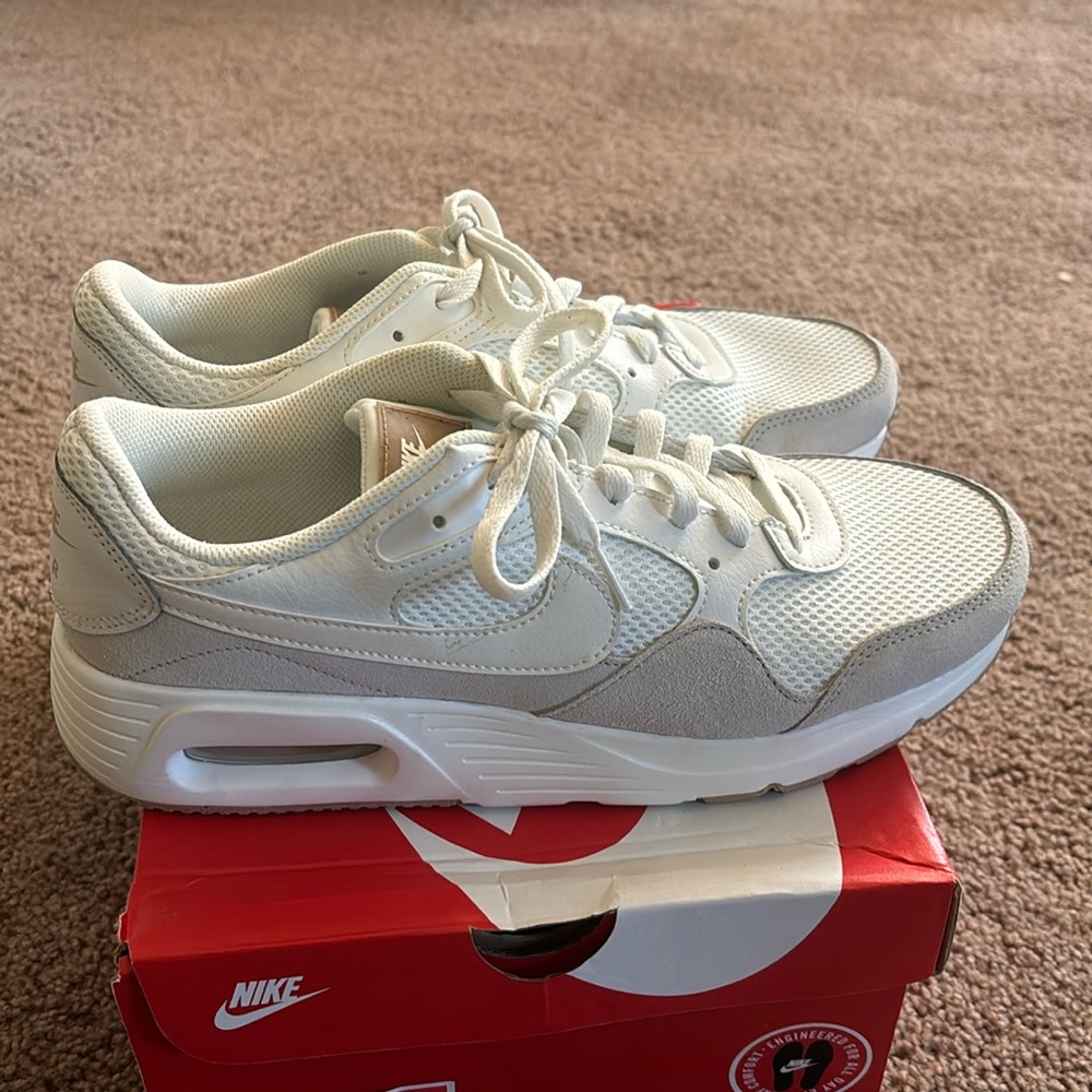 Nike White and Gray Women's Sneakers